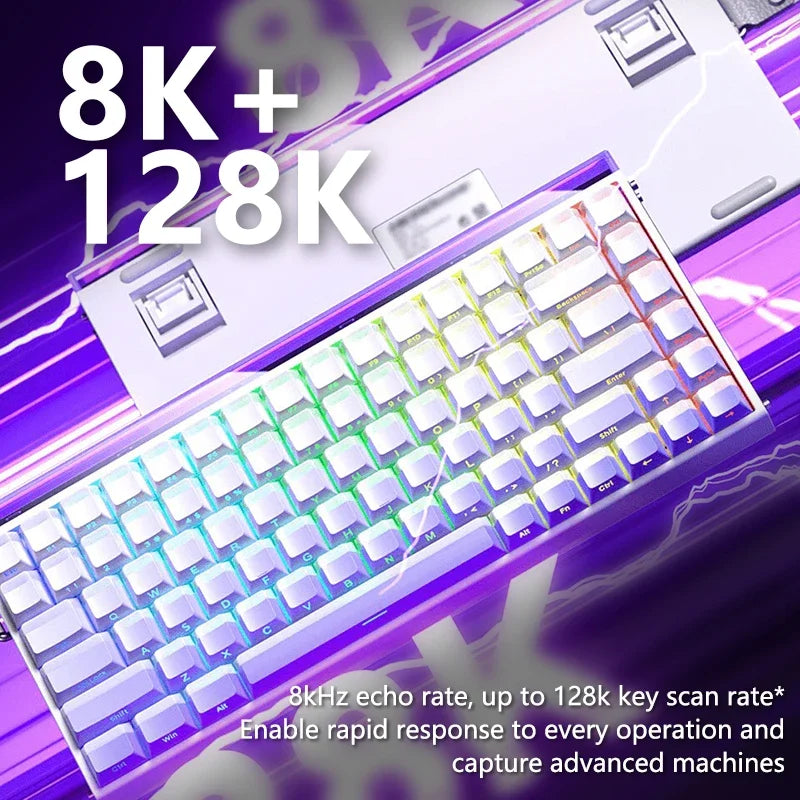 AULA HERO84 HE Magnetic Switch Wired Mechanical Keyboard RGB Music Rhythm 8K Return Rate Keyboard Computer Accessorie for Gamer